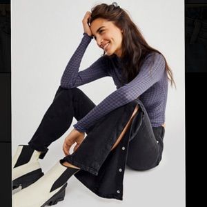 Free People NWOT Milo Black Siren Flare Jeans | Button Flare | Bootcut | Baggy